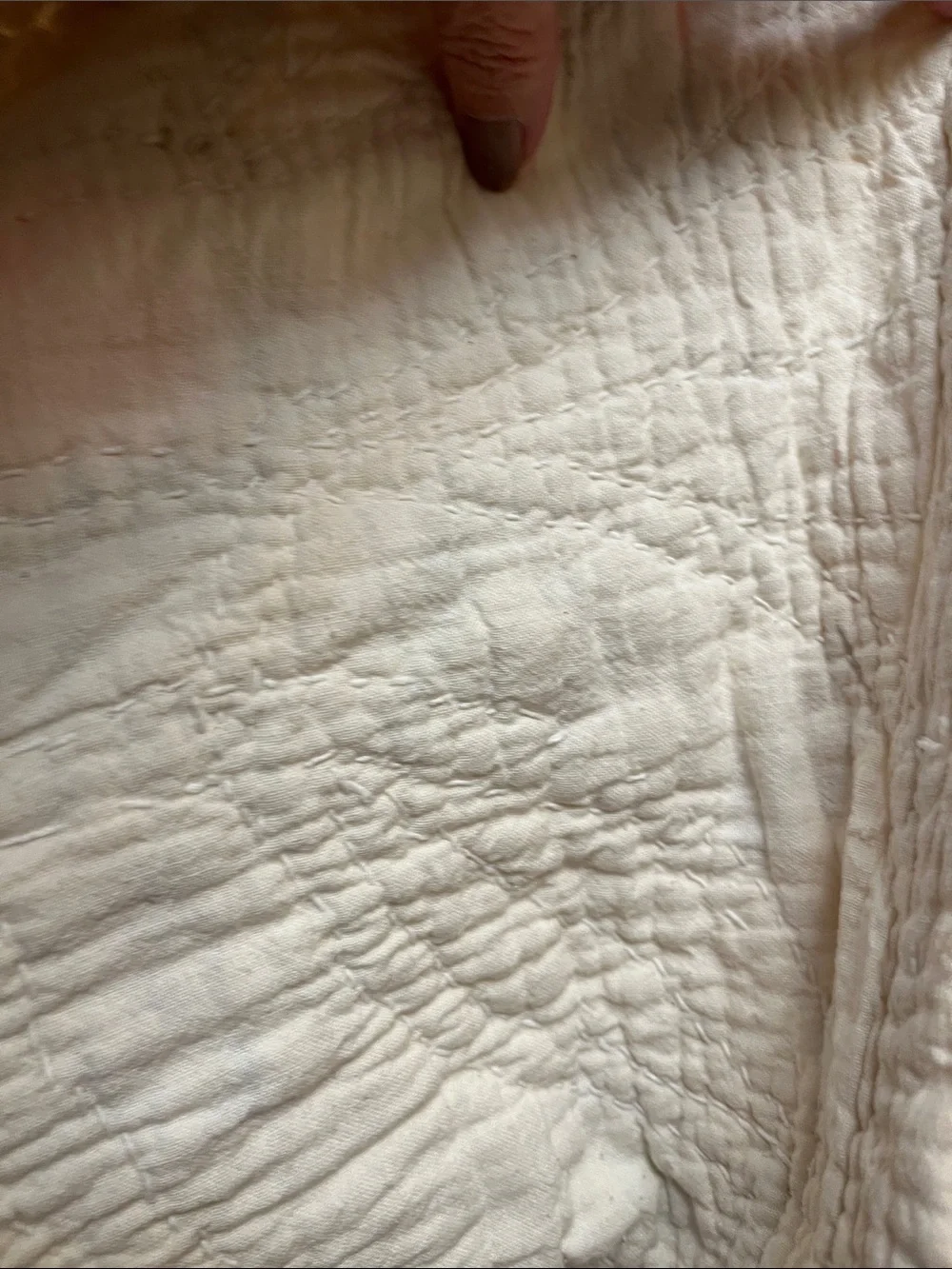 ANTIQUE DOUBLE WEDDING RING QUILT - Hand Pieced/Hand Quilted - Cotton